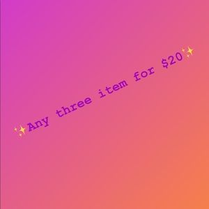 Pick any three items for $20